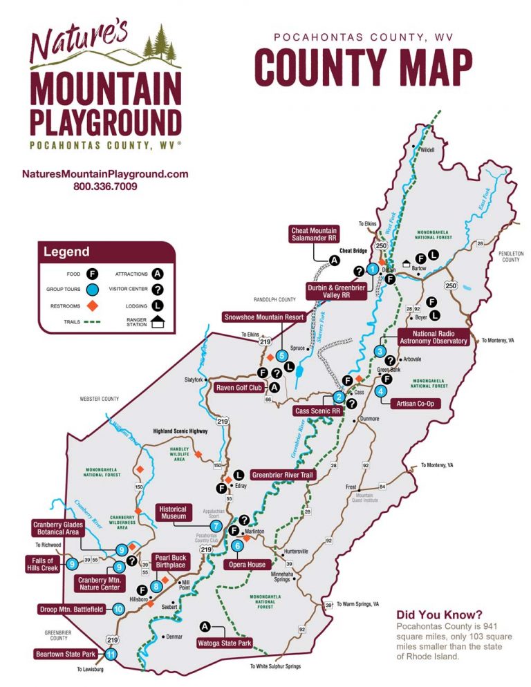 Maps & Directions (Getting Here) - Pocahontas County, WV