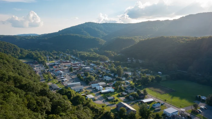 Aerial photo of the town of Marlinton